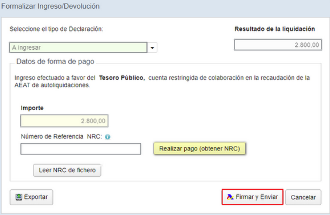 Selección del tipo de declaración en el modelo 151